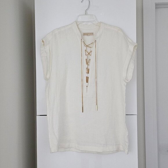 MICHAEL KORS Linen Top - with Chain Detail - Picture 3 of 15